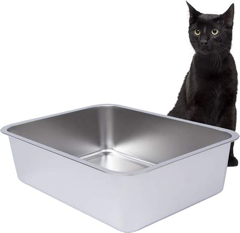 stainless steel litter box near me|stainless steel kitty litter pan.